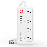 Multicontacto Inteligente Mirati 4 Sockets, 4 Usb Con Led Indicador - Wifi 2.4 Ghz, 100 - 240 V de 1800 W - Blanco